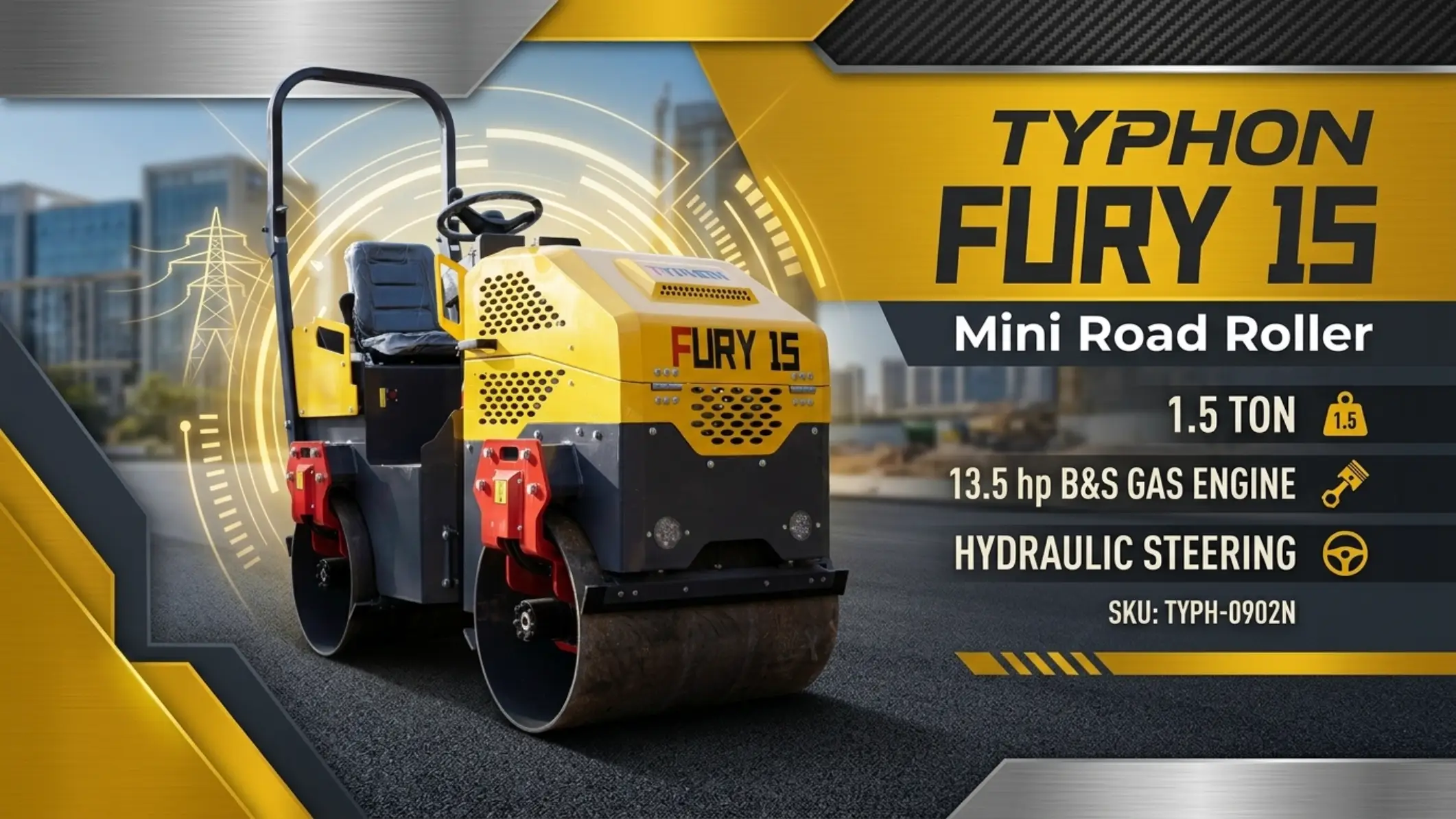 TYPHON FURY 15 Mini Road Roller