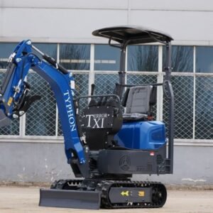TYPHON TERROR XI STORM Mini Excavator – 1.1 Ton Trench Digger with Boom Swing, Hydraulic Thumb Clip, Bucket USA