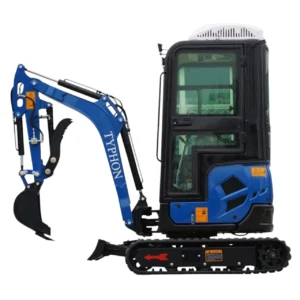 4,000 lb TYPHON TERROR XVII Cabin Mini Excavator Rubber Track with Kubota D902 Diesel Engine USA