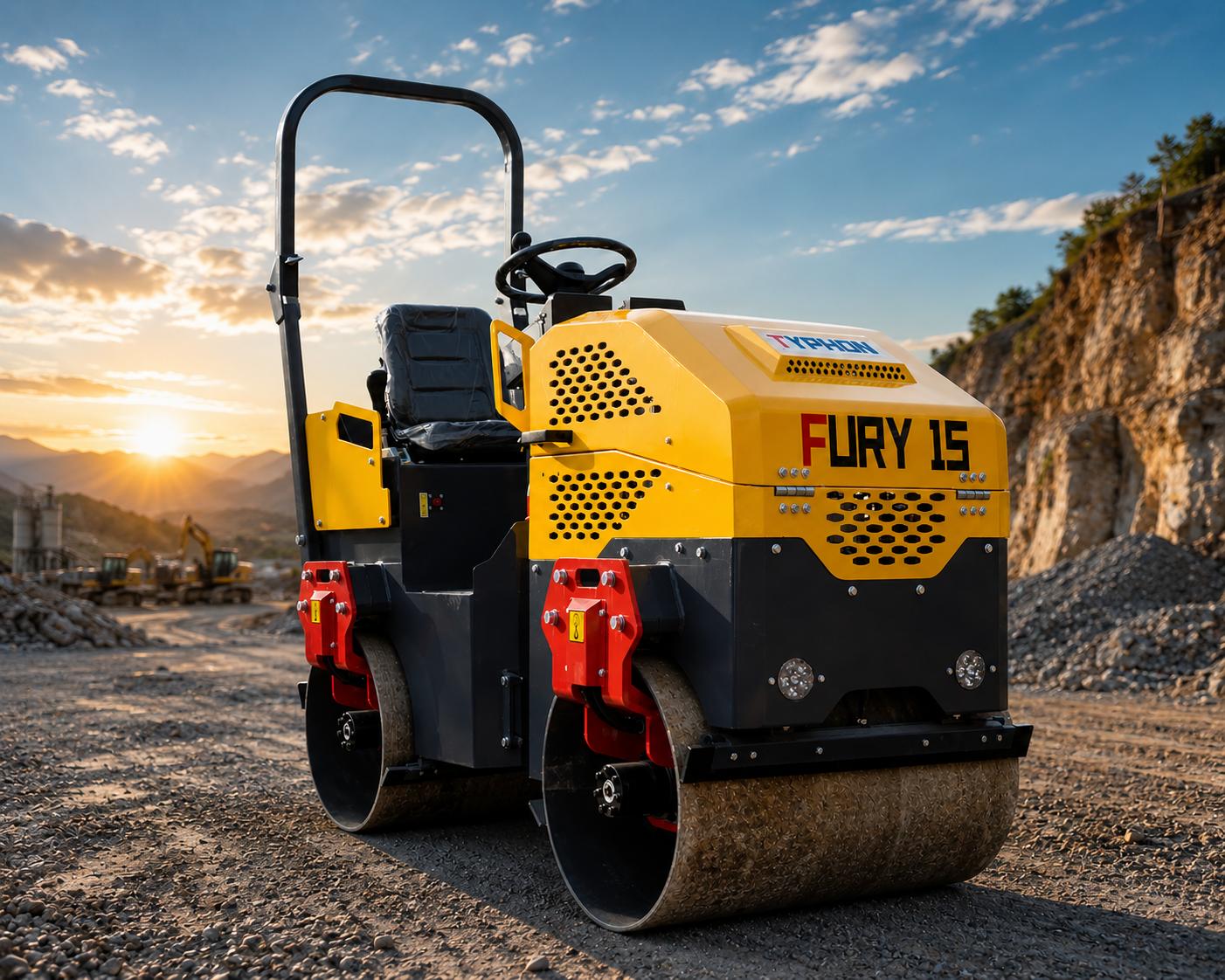 TYPHON Fury 15 1.5 ton mini road roller and roller compactor